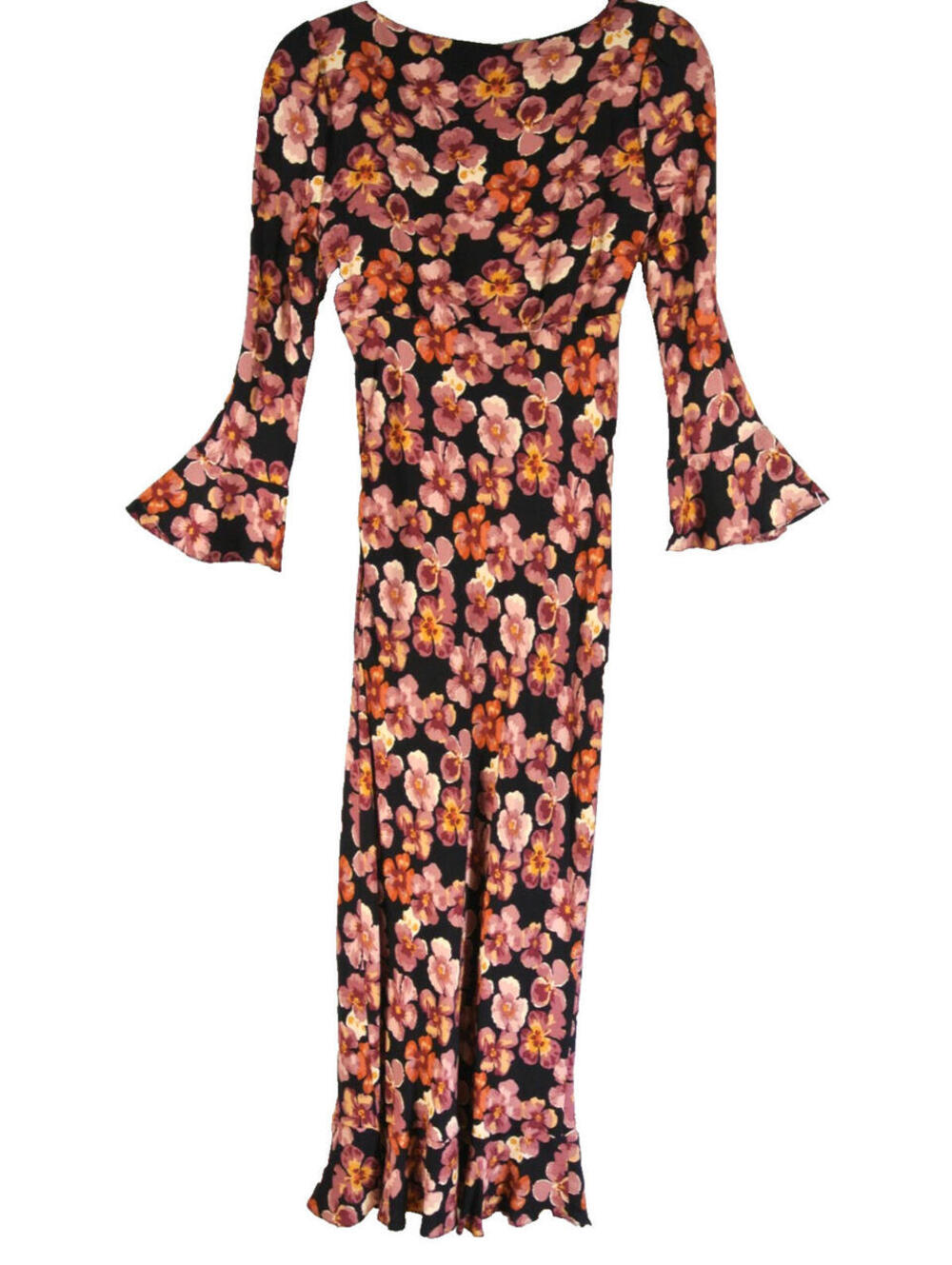 NEW, Reformation Kiley Floral Print Half Sleeve Bodycon Midi Dress Sz 4 #MD1833 - Picture 6 of 8
